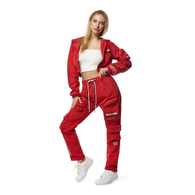 Cropped Windbreaker Full Zip Jacket