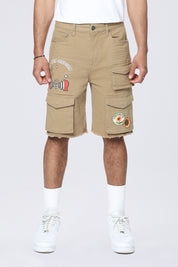 11" Doodle Graphic Resort Twill Shorts - Khaki