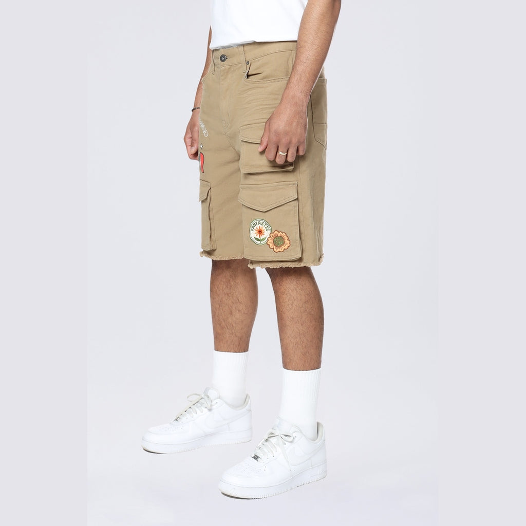 Smoke Rise Doodle Graphic Resort Twill Shorts - Khaki