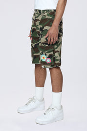 Doodle Graphic Resort Twill Shorts - Wood Camo