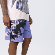 Lounge Maximalist Printed Mesh Shorts - Paisley Purple