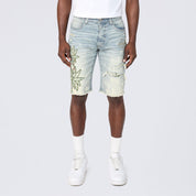 Tapestry Patched Jean Shorts