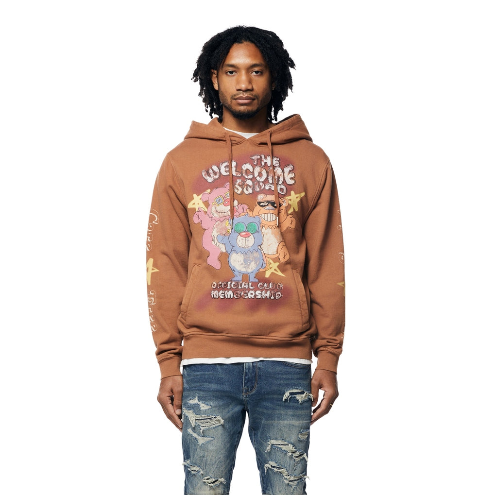 Smoke Rise Fun French Terry Pullover Hoodie - Brown