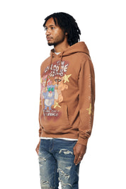Fun French Terry Pullover Hoody - Brown