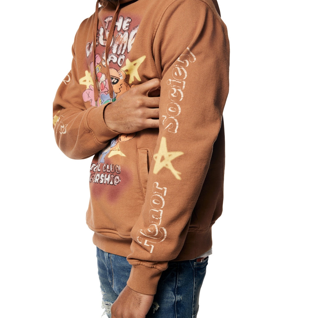 Smoke Rise Fun French Terry Pullover Hoodie - Brown