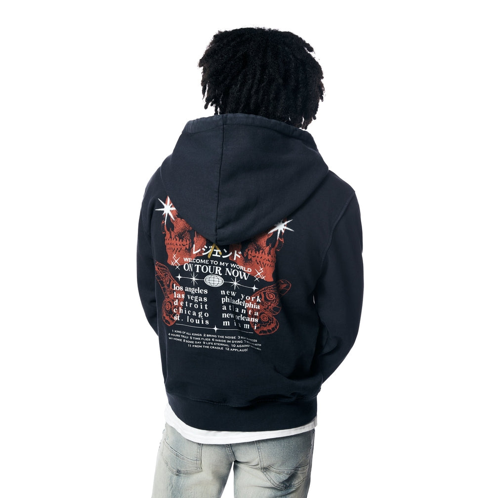 Smoke Rise Tour Graphic French Terry Pullover Hoodie - Navy