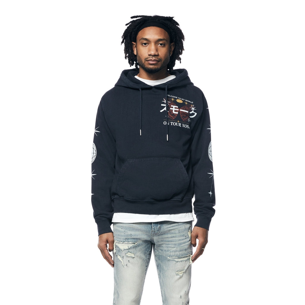 Smoke Rise Tour Graphic French Terry Pullover Hoodie - Navy