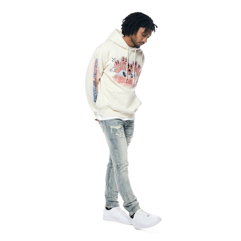 Smoke Rise Fun French Terry Pullover Hoodie - Cream