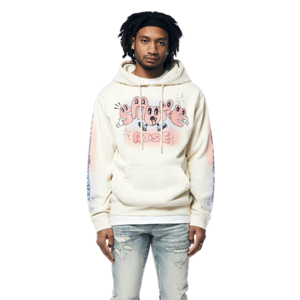 Smoke Rise Fun French Terry Pullover Hoodie - Cream