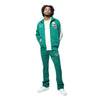 Pin Striped Varsity Track Jacket - Alpine Green