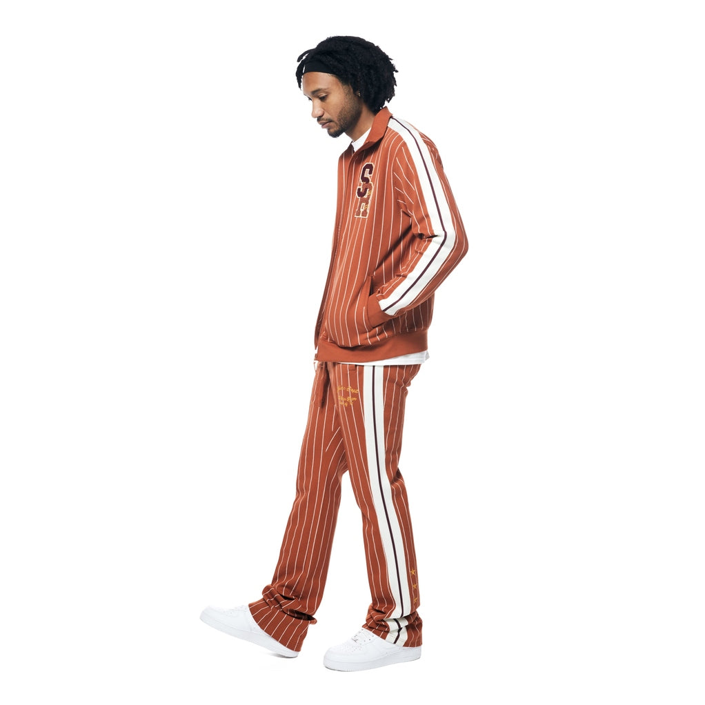Smoke Rise Pin Striped Varsity Track Pants - Cinnamon