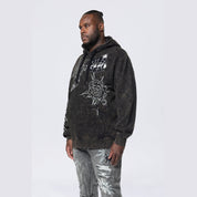 Smoke Rise Big and Tall Big and Tall - Rhinestone Dystopia Hoodie - Black