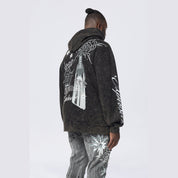 Smoke Rise Big and Tall Big and Tall - Rhinestone Dystopia Hoodie - Black