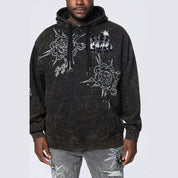 Smoke Rise Big and Tall Big and Tall - Rhinestone Dystopia Hoodie - Black