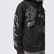 Smoke Rise Rhinestone Dystopia Hoodie - Black