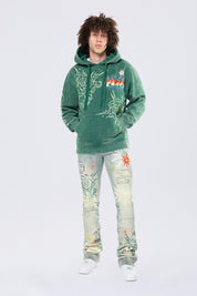 Rhinestone Dystopia Hoodie - Celtic Green