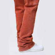 Smoke Rise Stacked Rhinestone Dystopia Fleece Pants - Picante