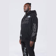 Smoke Rise Big and Tall Big and Tall - Rhinestone Dystopia Hoodie - Black