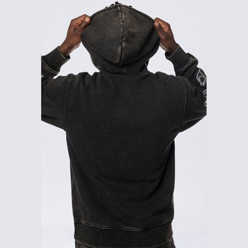 Smoke Rise Rhinestone Dystopia Hoodie - Black