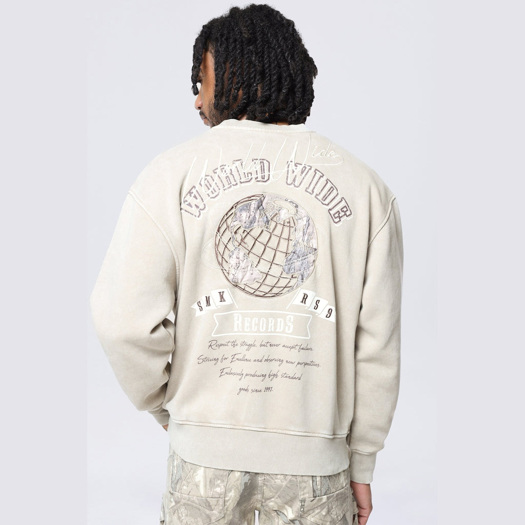 Smoke Rise Graphic Crew Neck Sweatshirt - Khaki