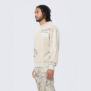 Smoke Rise Graphic Crew Neck Sweatshirt - Khaki