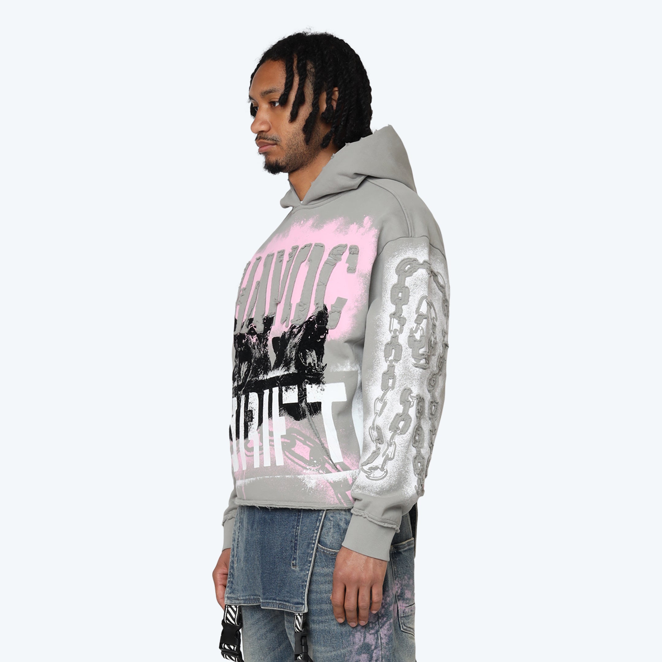 Oversized Havoc Fleece Hoodie - Drizzle