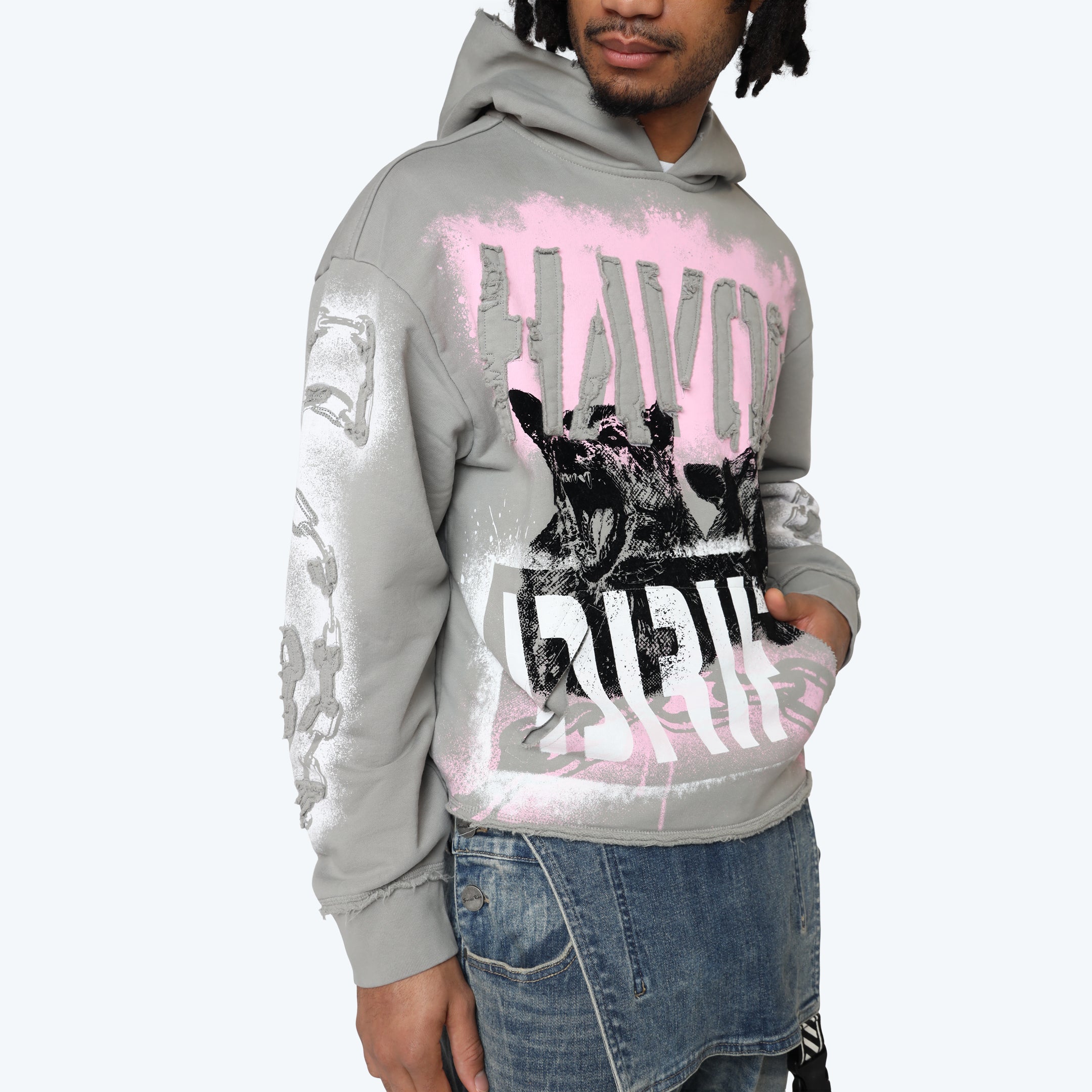 Oversized Havoc Fleece Hoodie - Drizzle
