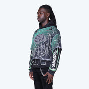 Oversized Field Fleece 2-Fer Hoodie - Black