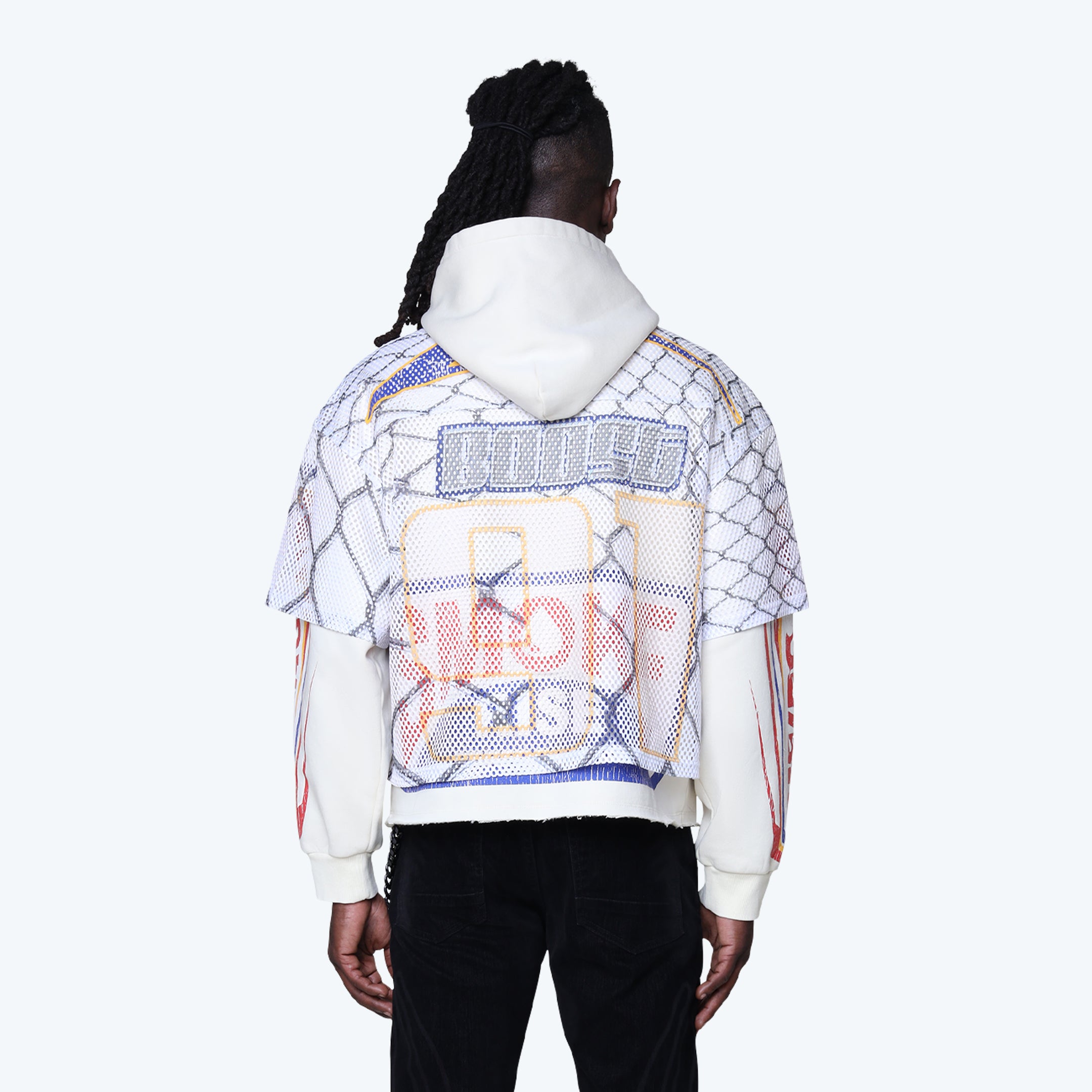 Oversized Field Fleece 2-Fer Hoodie - Ecru