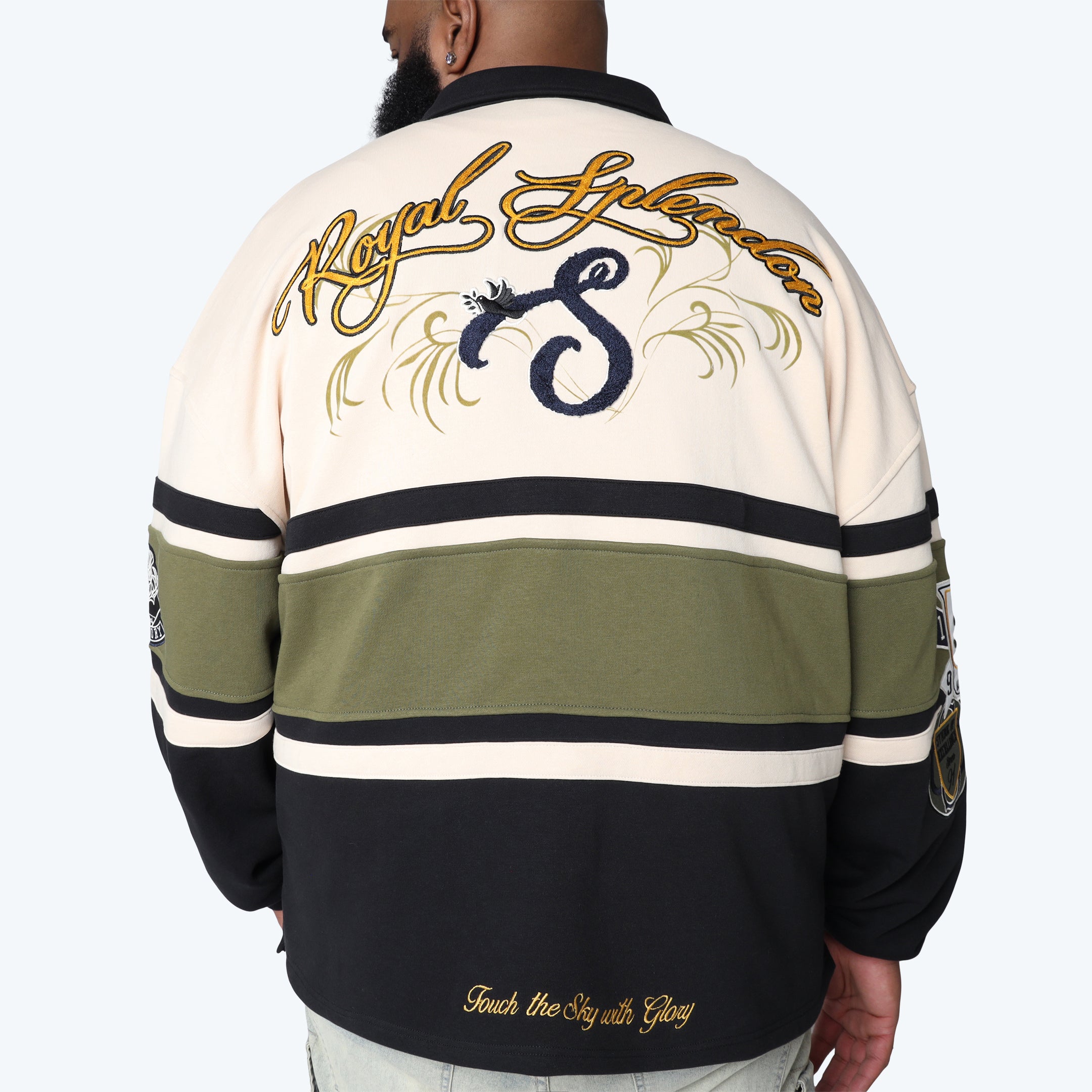 Big and Tall - Ivy Rugby L/S Tee - Black