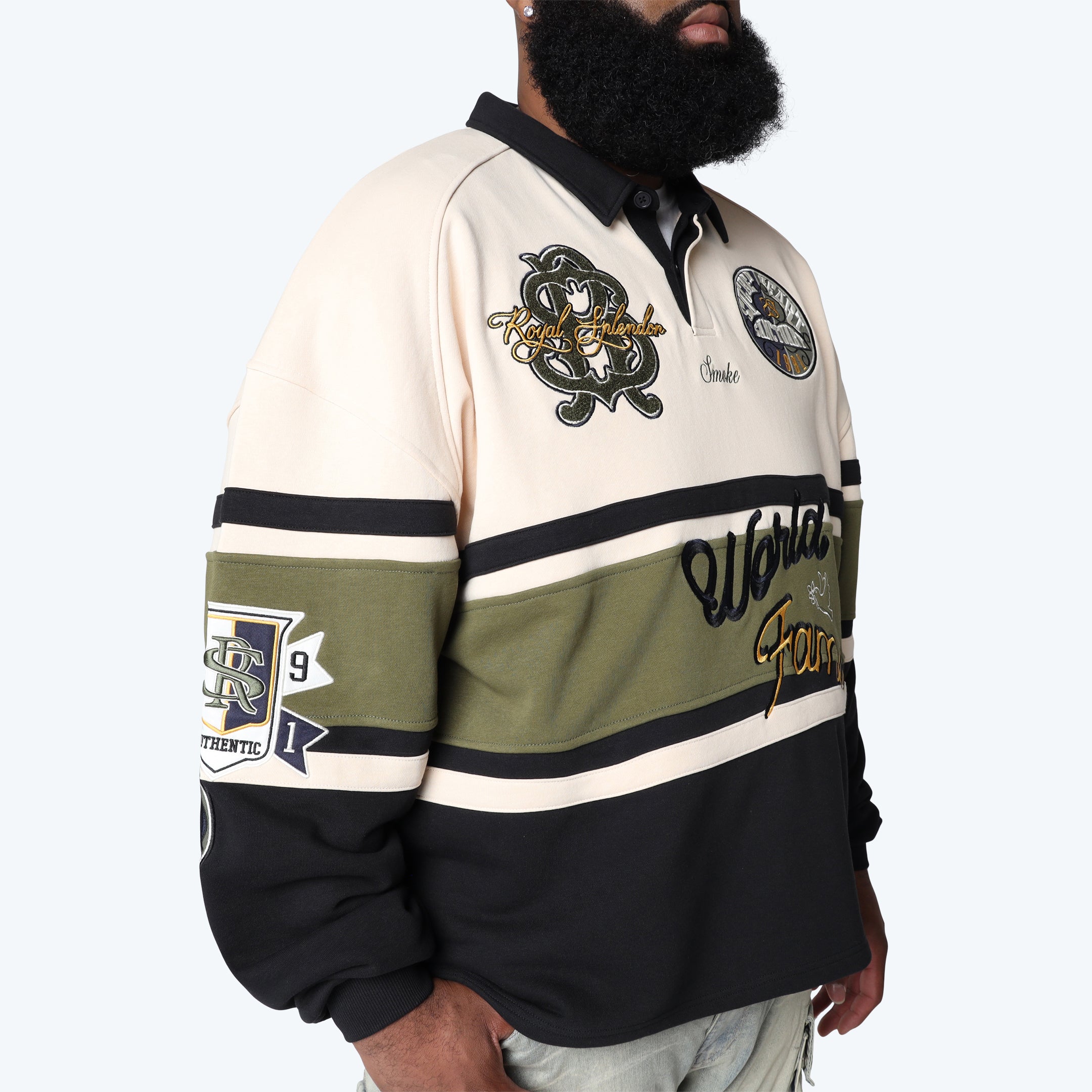 Big and Tall - Ivy Rugby L/S Tee - Black