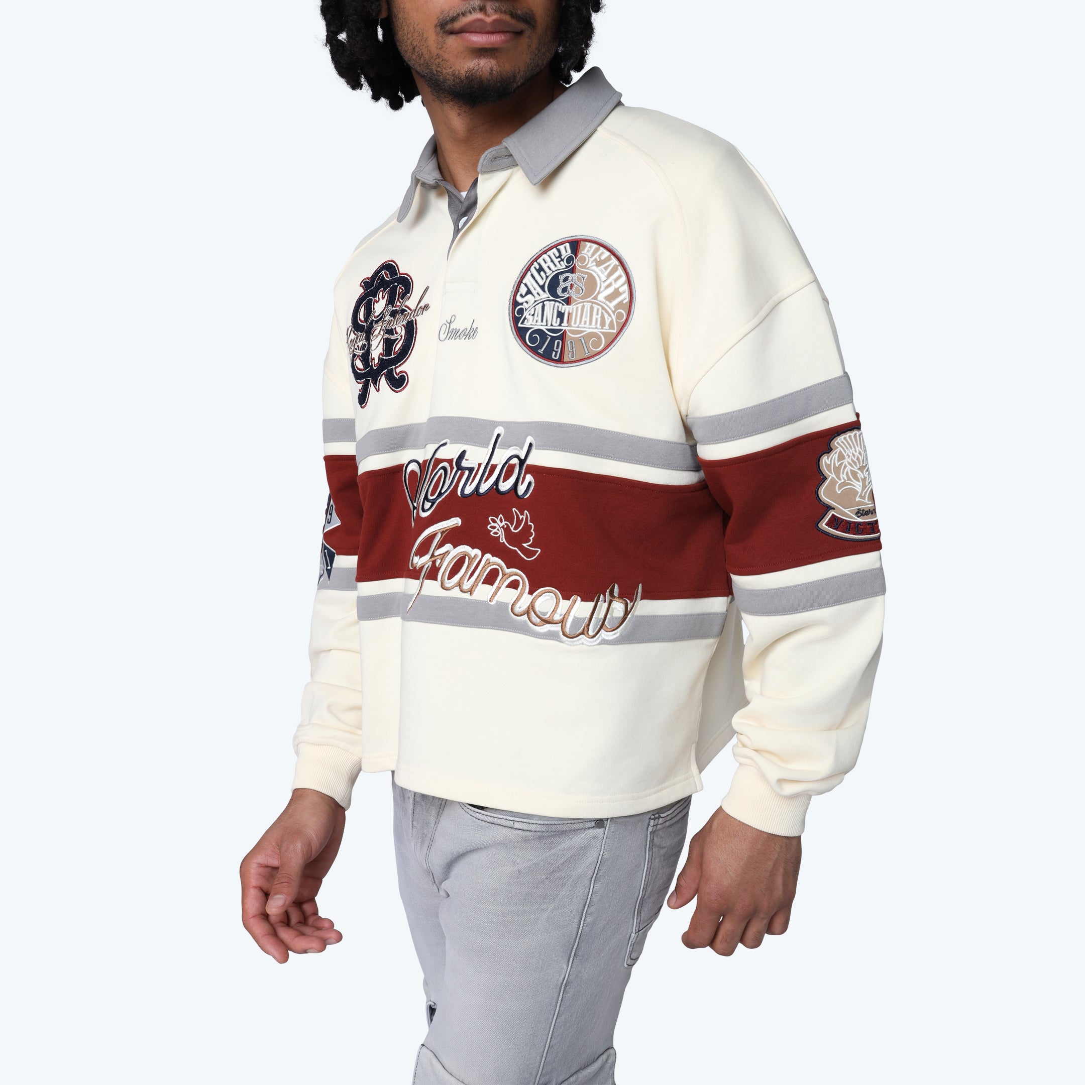 Ivy Rugby L/S Tee - Chalk