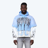 Oversized Unbreakable 2-Fer Hoodie - Carolina Blue