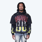 Oversized Unbreakable 2-Fer Hoodie - Graphite