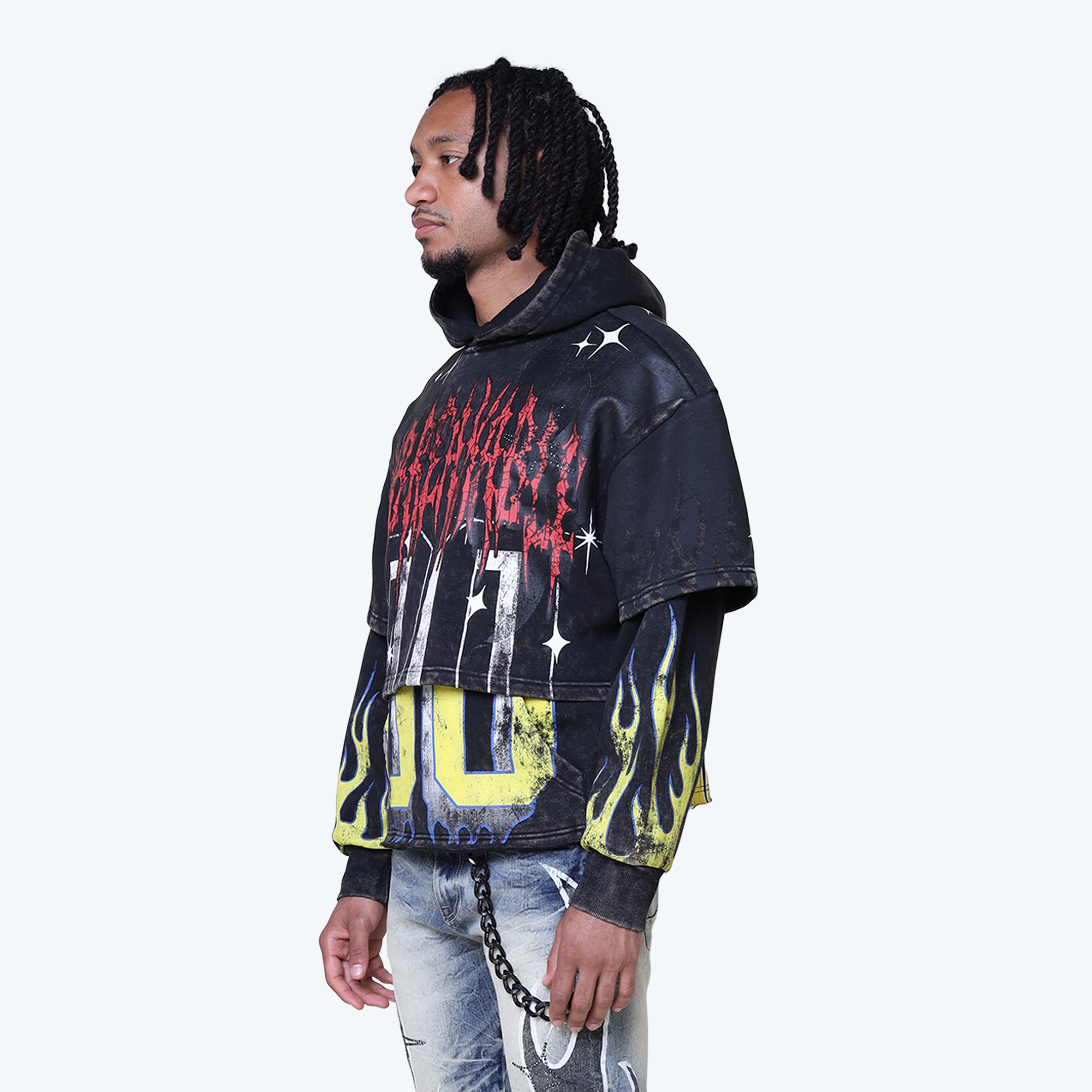 Oversized Unbreakable 2-Fer Hoodie - Graphite