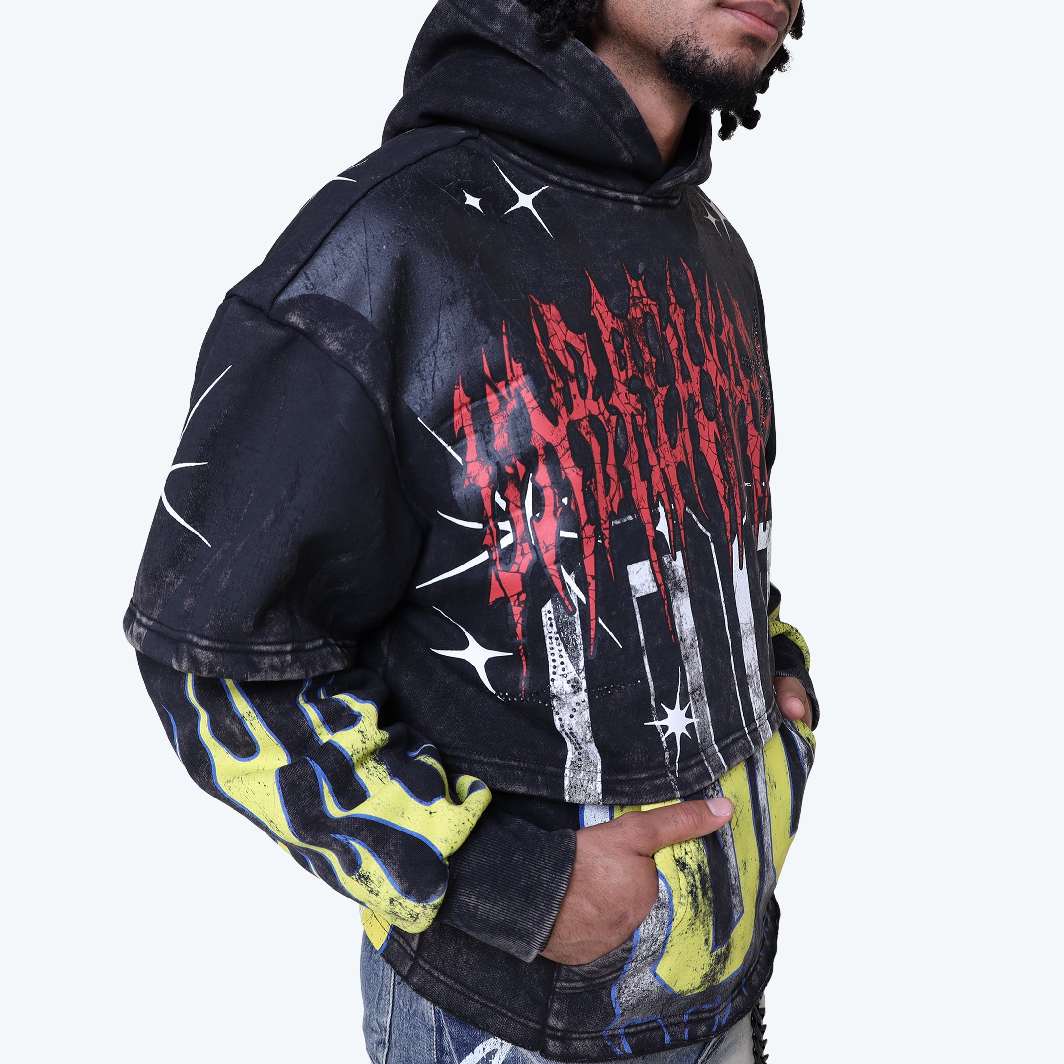 Oversized Unbreakable 2-Fer Hoodie - Graphite