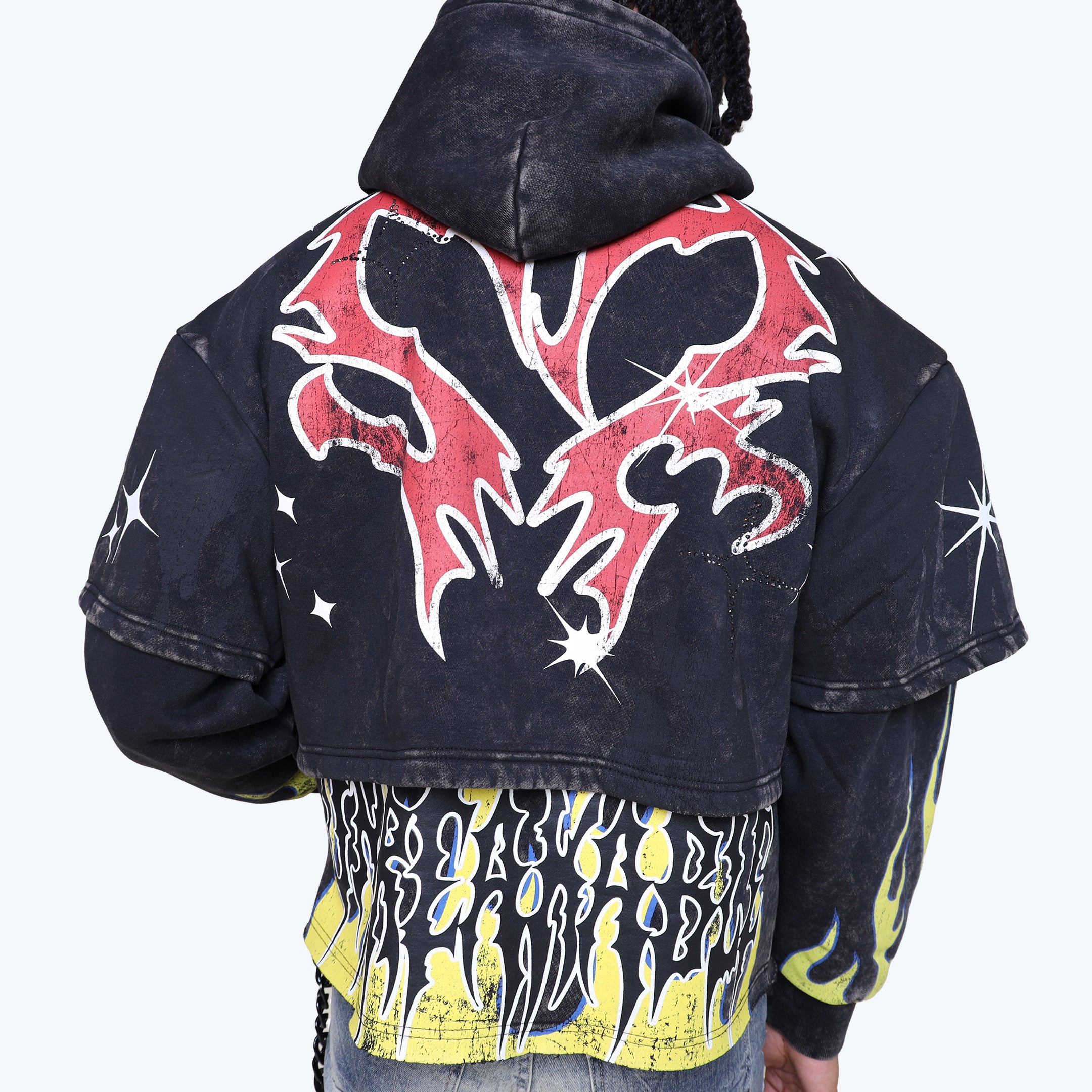 Oversized Unbreakable 2-Fer Hoodie - Graphite