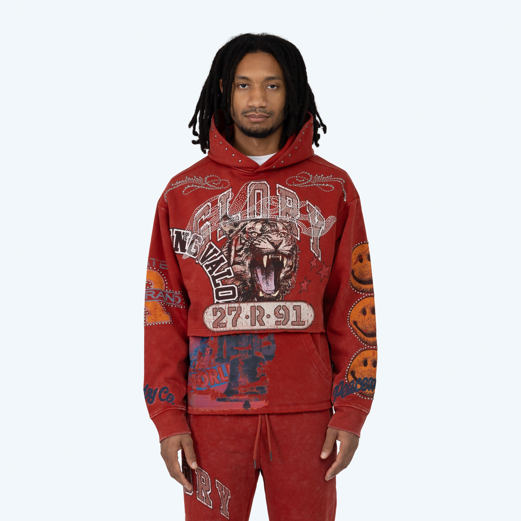 Oversized Glory 2-Fer Hoodie - Cinnabar