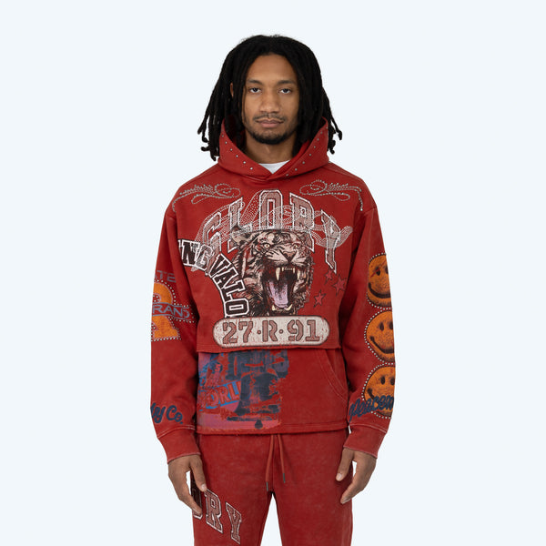Oversized Glory 2-Fer Hoodie - Cinnabar