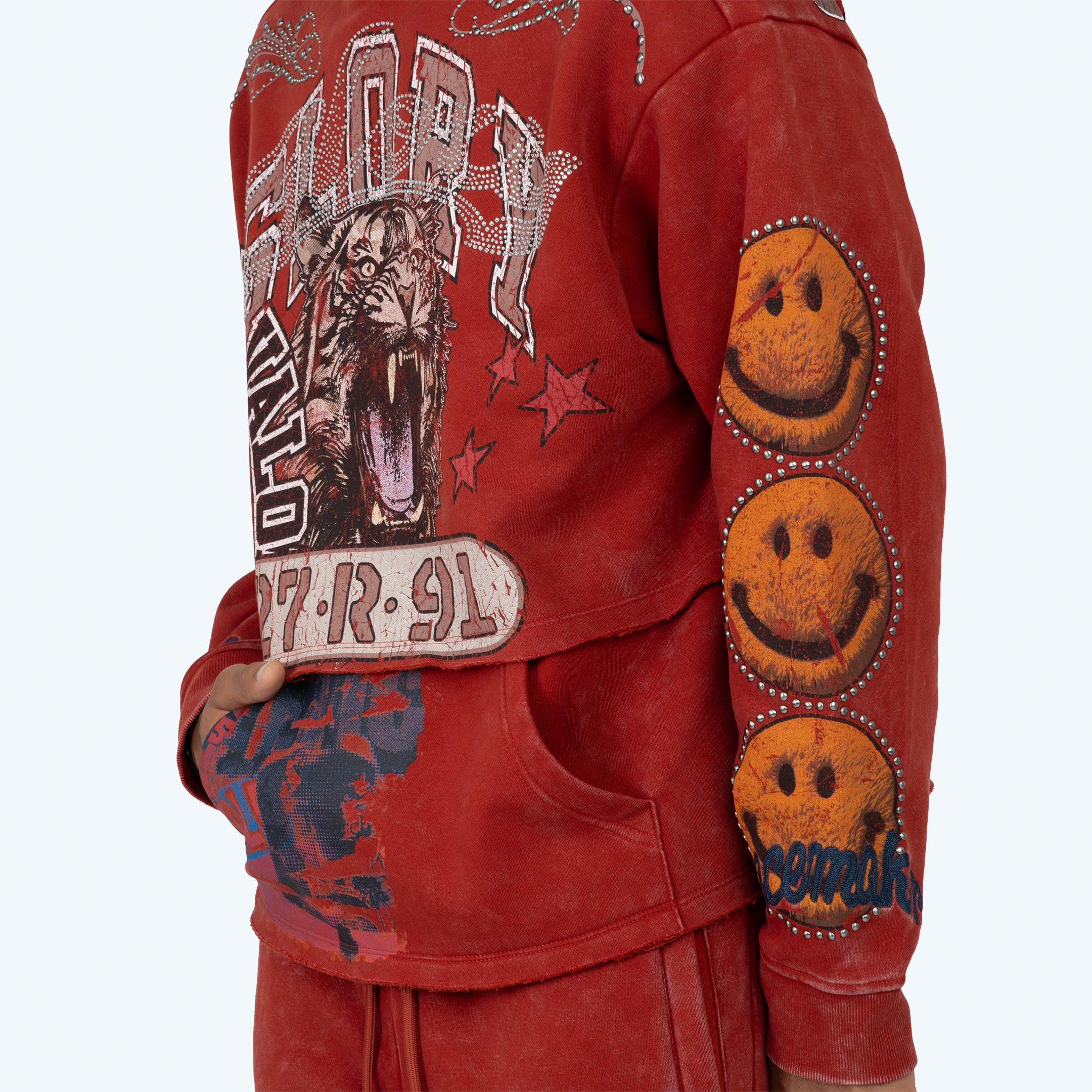 Oversized Glory 2-Fer Hoodie - Cinnabar