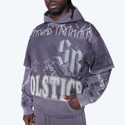 Oversized Luxe Club Mesh 2-Fer Hoodie - Talon