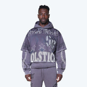 Oversized Luxe Club Mesh 2-Fer Hoodie - Talon