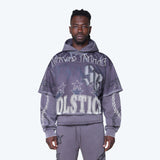 Oversized Luxe Club Mesh 2-Fer Hoodie - Talon