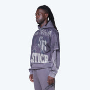 Oversized Luxe Club Mesh 2-Fer Hoodie - Talon