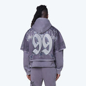 Oversized Luxe Club Mesh 2-Fer Hoodie - Talon