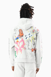Doodle Fleece Full Zip Hoodie - Microchip