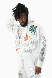 Doodle Fleece Full Zip Hoodie - Microchip