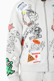 Doodle Fleece Full Zip Hoodie - Microchip