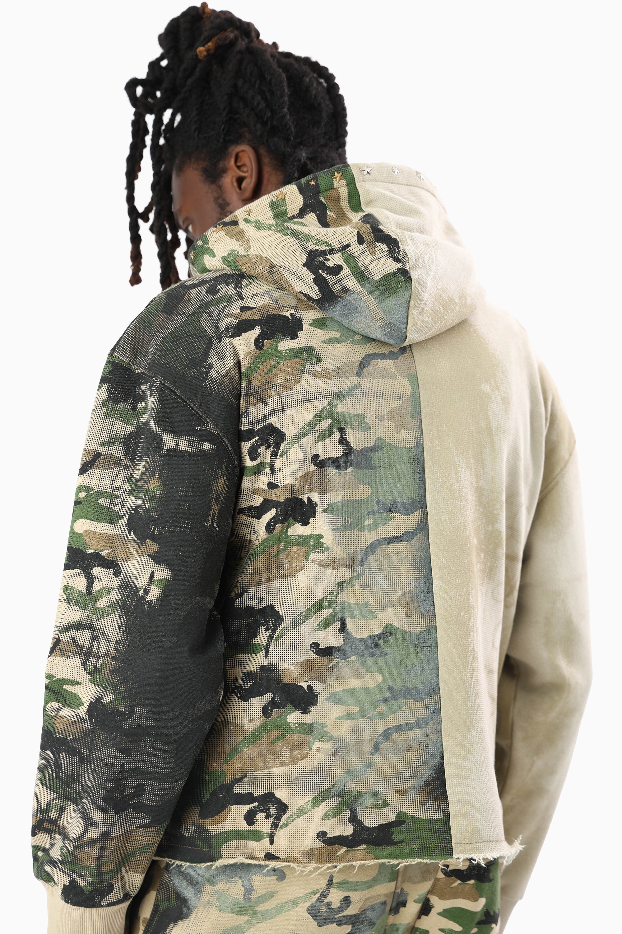 Royalty Colorblock Full Zip Hoodie - Wood Camo