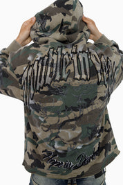 Trouble In Peace Zip Hoodie - Strata Camo
